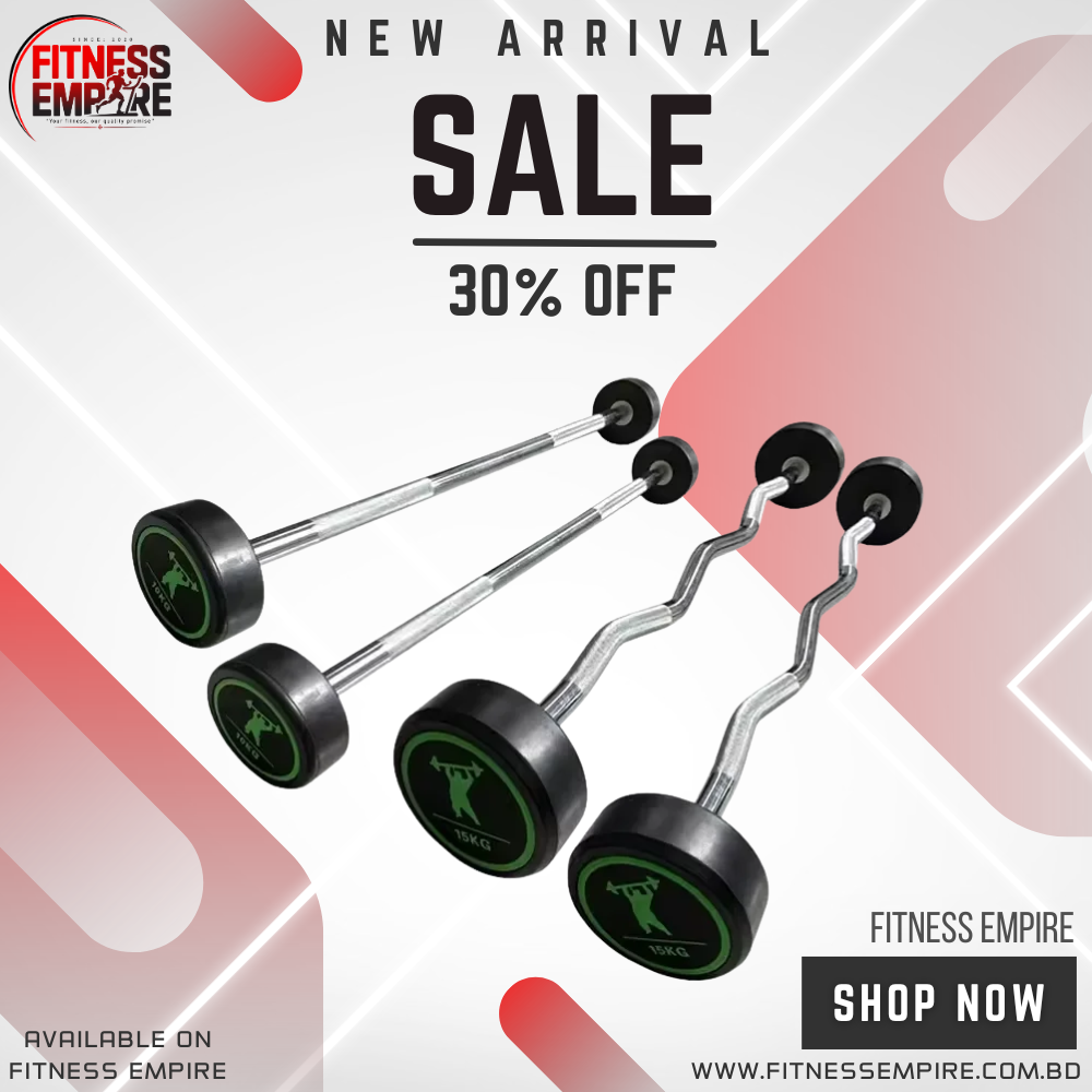 Fixed Gym Dumbbell Steel Bar Straight EZ Curl Rubber Barbell